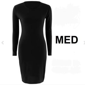 Round neck stretch dress